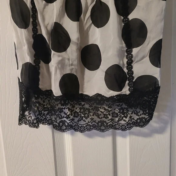 Dolce&Gabbana Silver And Black Silk Blend Camisole With Metallic Lambskin Trim - Picture 3 of 10